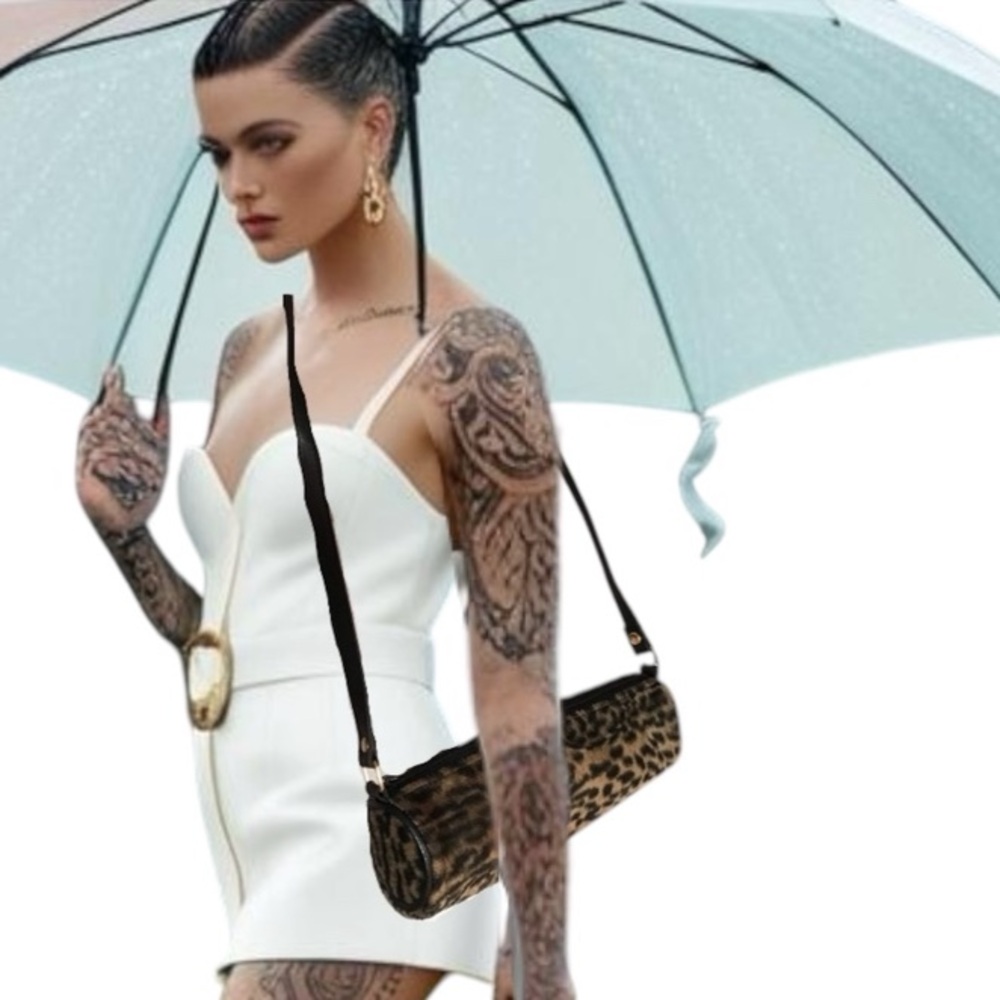 Vintage Leopard Print Umbrella Bag | Faux Fur Crossbody Must-Have